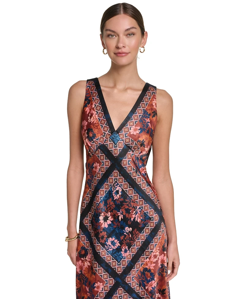 Halston Women's Printed Satin Dress