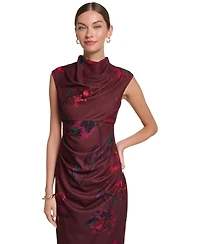 Halston Women's Mock Neck Scuba Dress