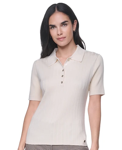 Tommy Hilfiger Women's Short-Sleeve Polo Sweater