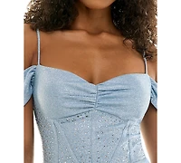 City Studios Women's Sweetheart Neck Mini Dress