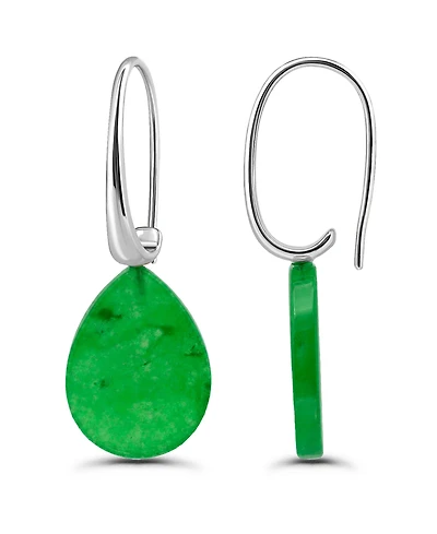 Macy's Genuine Howlite Chrysocolla Teardrop Shape Drop on Hardwire Fishhook Closure Earrings