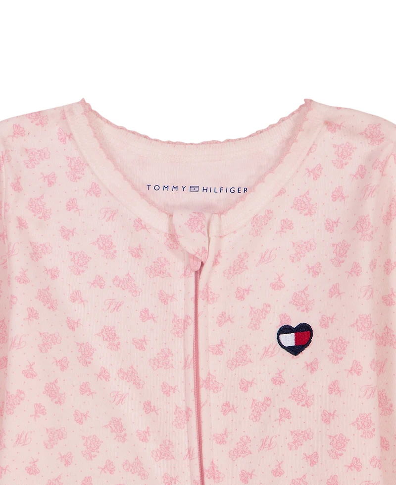 Tommy Hilfiger Baby Girls' Long-Sleeve Footed Coverall