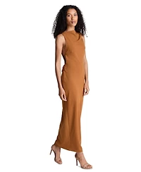 Kenneth Cole Women's Drape Cowl Neck Back Maxi Dress