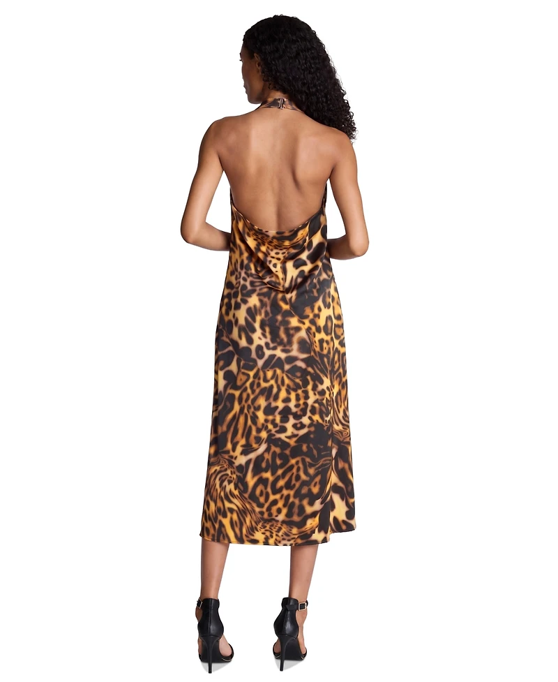 Kenneth Cole Women's Printed Halter Neck Midi Dress
