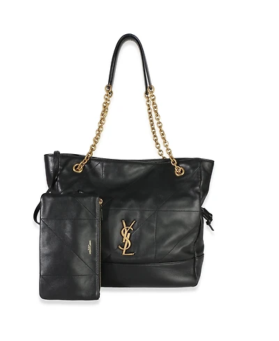 Pre-Owned Saint Laurent Black Quilted Lambskin Jamie Small Shopping Tote