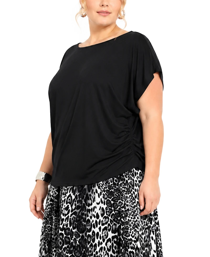 Coin 1804 Plus Techno Crepe Short-Sleeve Top