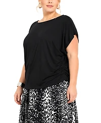 Coin 1804 Plus Techno Crepe Short-Sleeve Top
