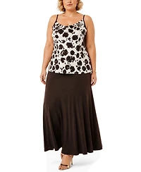 Coin 1804 Plus Cow Print Drape Neck Cami Top