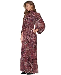Eliza J Women's Mock Neck Tiered Maxi Dress