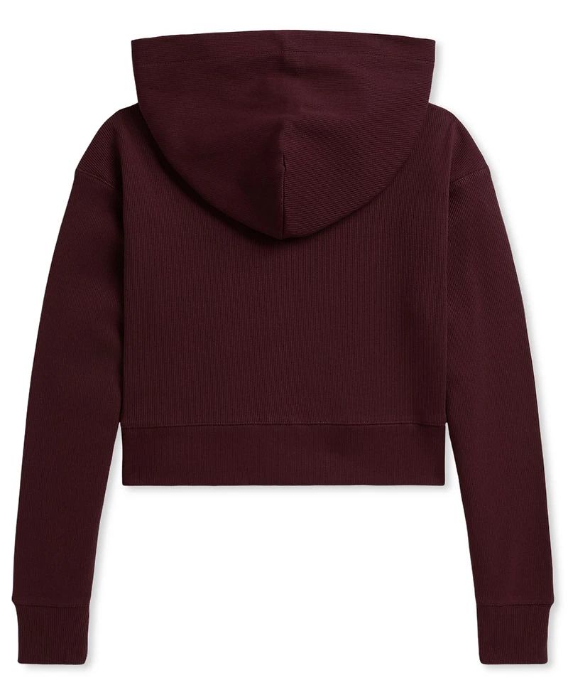Polo Ralph Lauren Girls' 7-16 Ribbed Boxy Full-Zip Hoodie