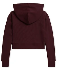 Polo Ralph Lauren Girls' 7-16 Ribbed Boxy Full-Zip Hoodie