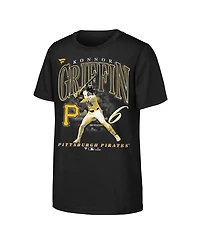 Fanatics Big Boys and Girls Konnor Griffin Black Pittsburgh Pirates Stance Name Number T-Shirt