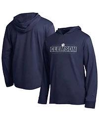 Champion Men's Navy Clemson Tigers Gradient All-Star Long Sleeve Hooded T-Shirt