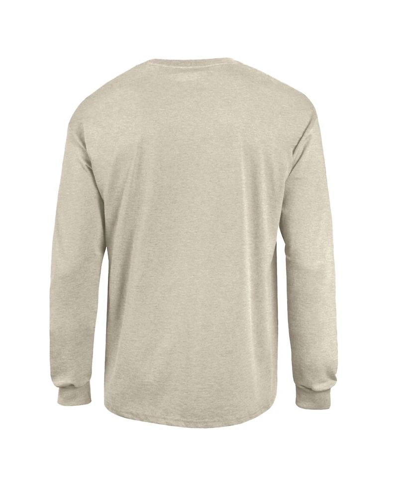 Champion Men's Heather Oatmeal Texas Longhorns Neutral Arch Long-Sleeve T-Shirt