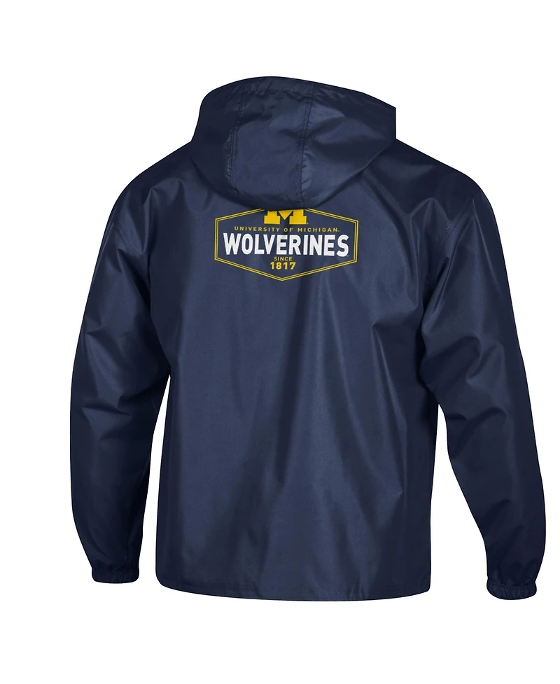 Champion Men's Navy Michigan Wolverines Delay Packable Half-Zip Jacket
