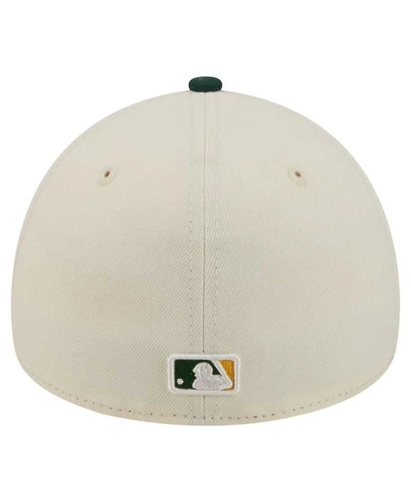 New Era Men's Cream Athletics Chrome A-Frame 59FORTY Fitted Hat