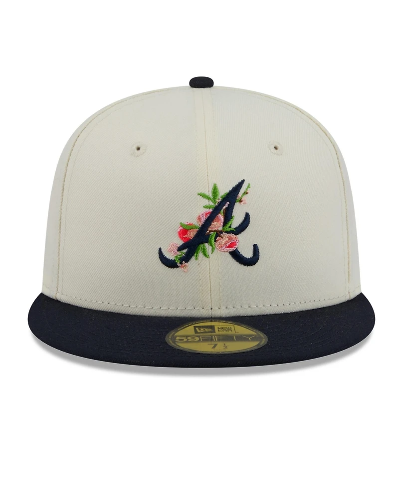 New Era Men's White, Navy Atlanta Braves Blossom 59FIFTY Fitted Hat