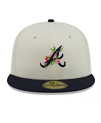 New Era Men's White, Navy Atlanta Braves Blossom 59FIFTY Fitted Hat