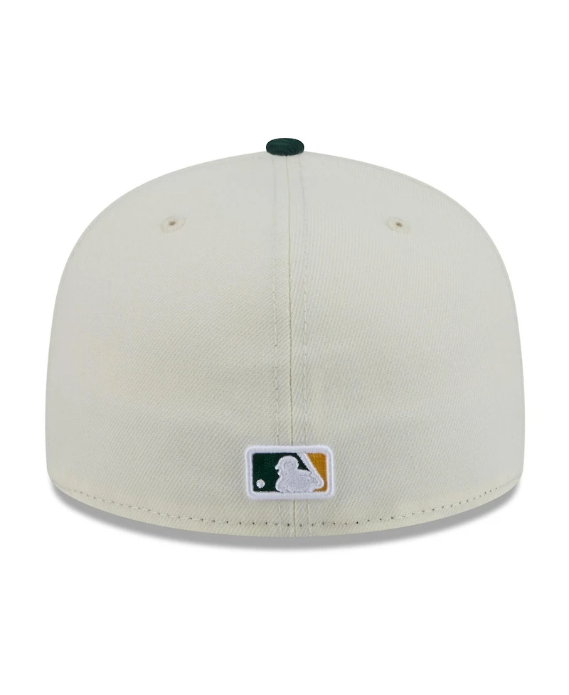 New Era Men's White, Green Athletics Blossom 59FIFTY Fitted Hat