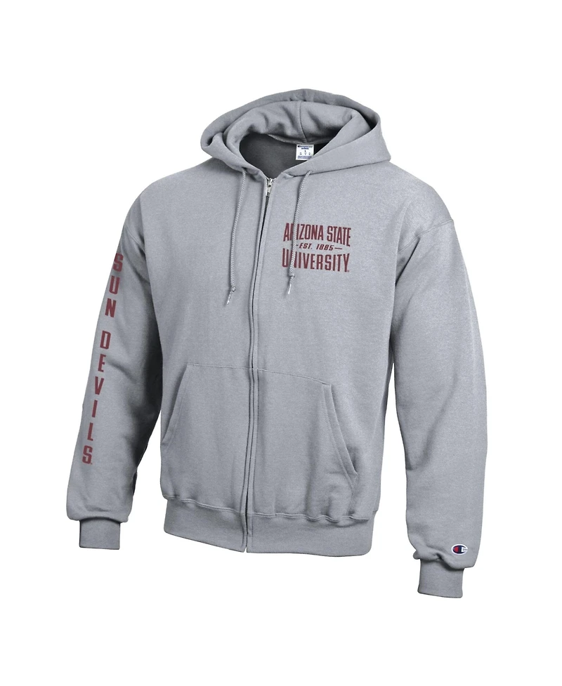 Champion Men's Gray Arizona State Sun Devils Varsity Power blend Full-Zip Fleece Hoodie