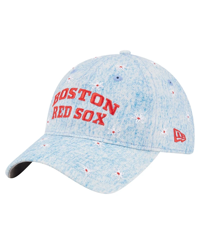 New Era Women's Light Blue Boston Red Sox Daisy All Over 9TWENTY Adjustable Hat