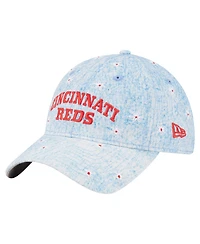 New Era Women's Light Blue Cincinnati Reds Daisy All Over 9TWENTY Adjustable Hat
