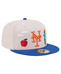 New Era Men's Khaki York Mets City Icon 59FIFTY Fitted Hat