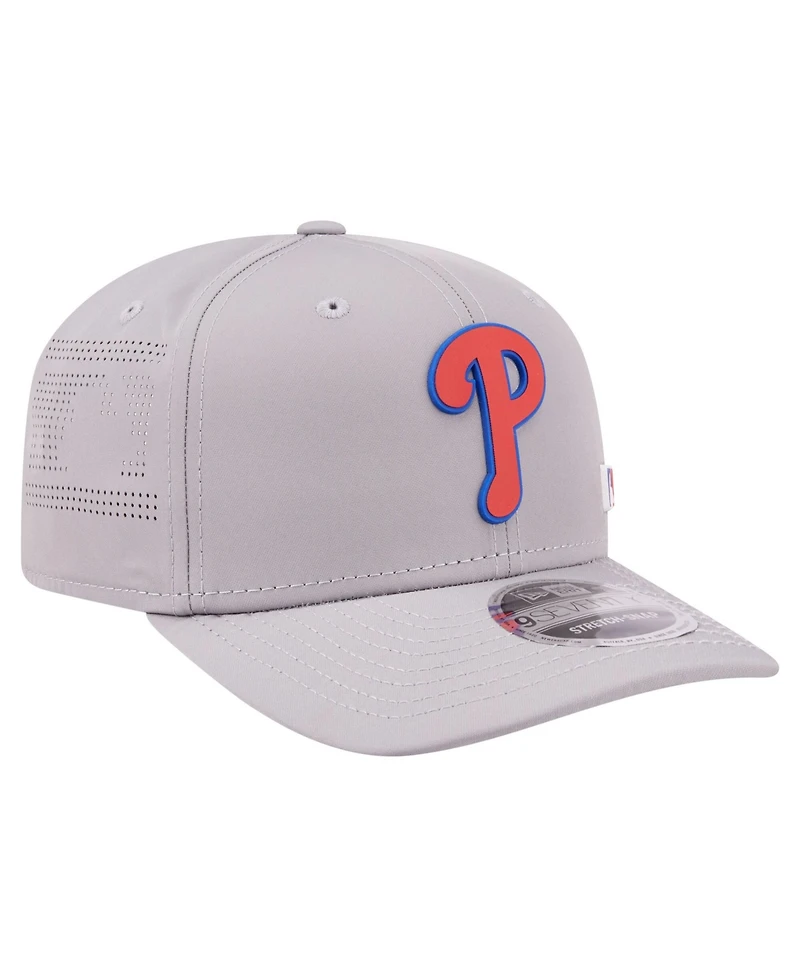 New Era Men's Gray Philadelphia Phillies Laser Perforated 9SEVENTY Adjustable Hat