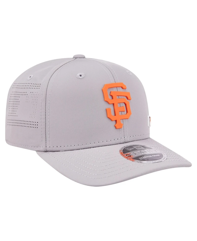 New Era Men's Gray San Francisco Giants Laser Perforated 9SEVENTY Adjustable Hat