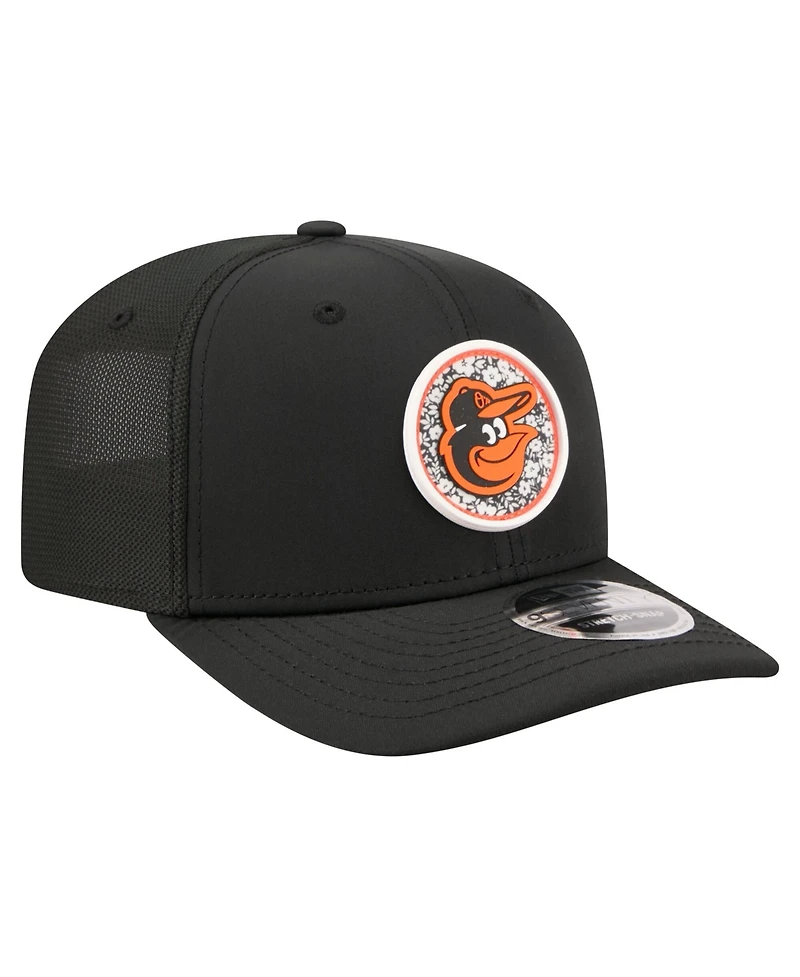 New Era Men's Black Baltimore Orioles Floral Patch 9SEVENTY Adjustable Hat