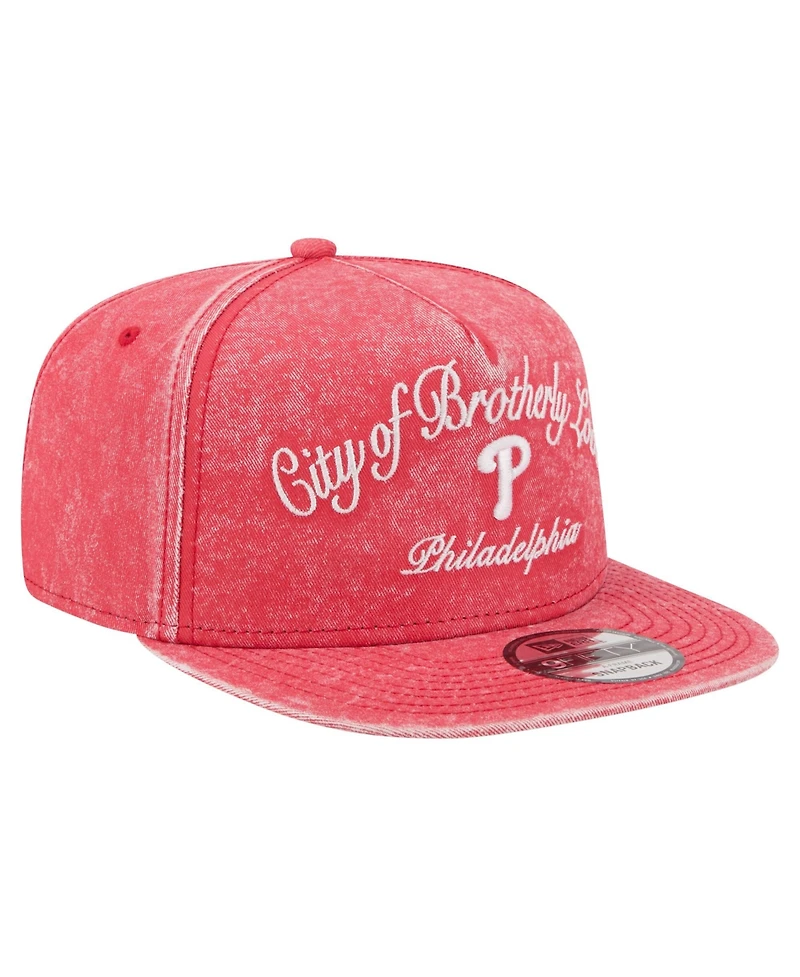 New Era Men's Red Philadelphia Phillies City Slogan A-Frame 9FIFTY Snapback Hat
