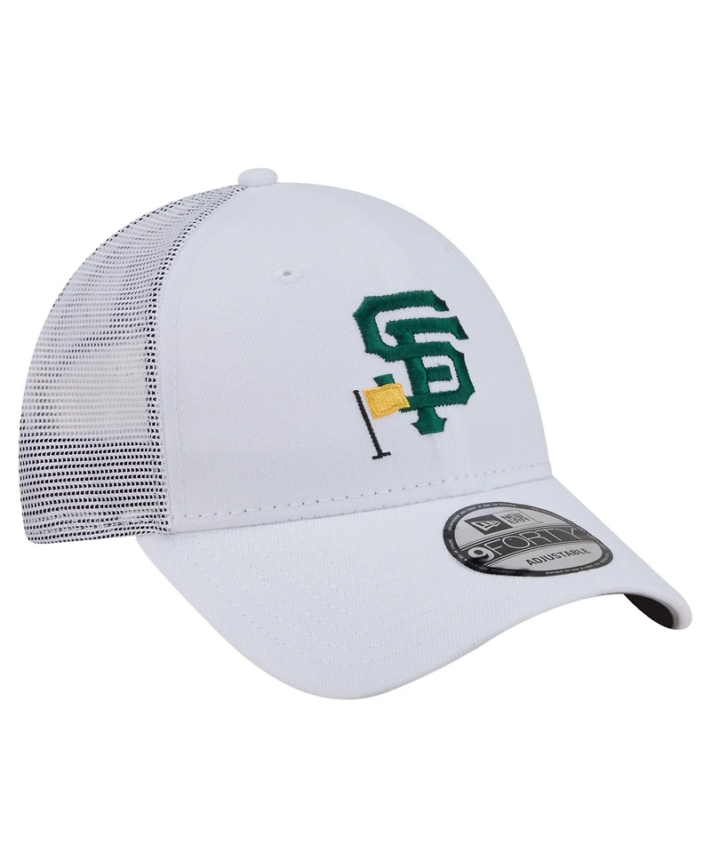 New Era Men's White San Francisco Giants Flag 9FORTY Trucker Adjustable Hat