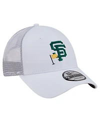 New Era Men's White San Francisco Giants Flag 9FORTY Trucker Adjustable Hat