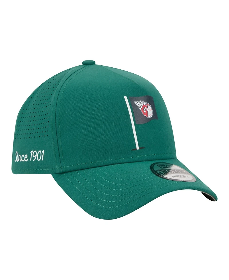 New Era Men's Green Cleveland Guardians Pin Seeker 9FORTY A-Frame Adjustable Hat