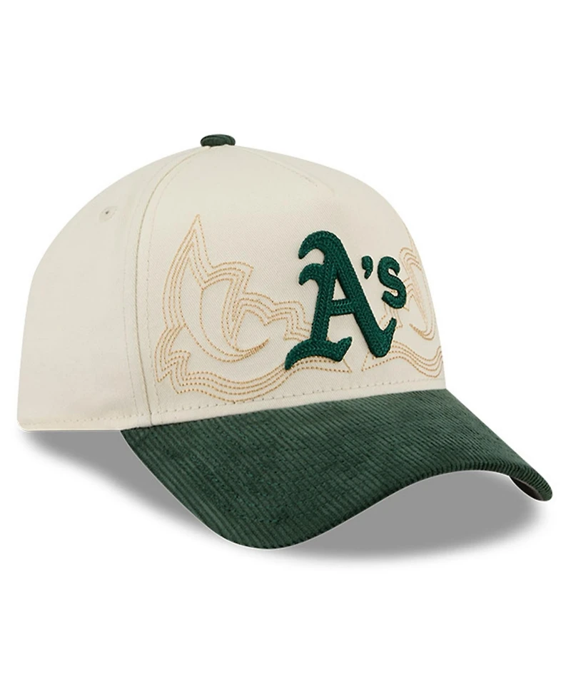 New Era Men's Stone Athletics Western Stitch 9FORTY A-Frame Adjustable Hat