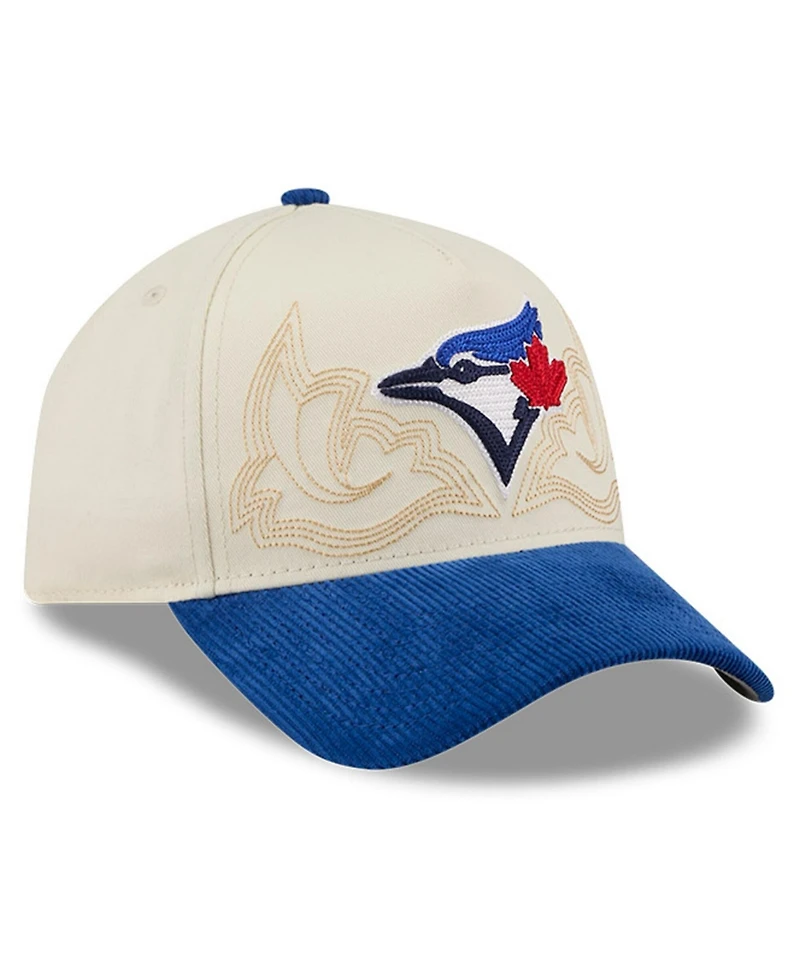 New Era Men's Stone Toronto Blue Jays Western Stitch 9FORTY A-Frame Adjustable Hat