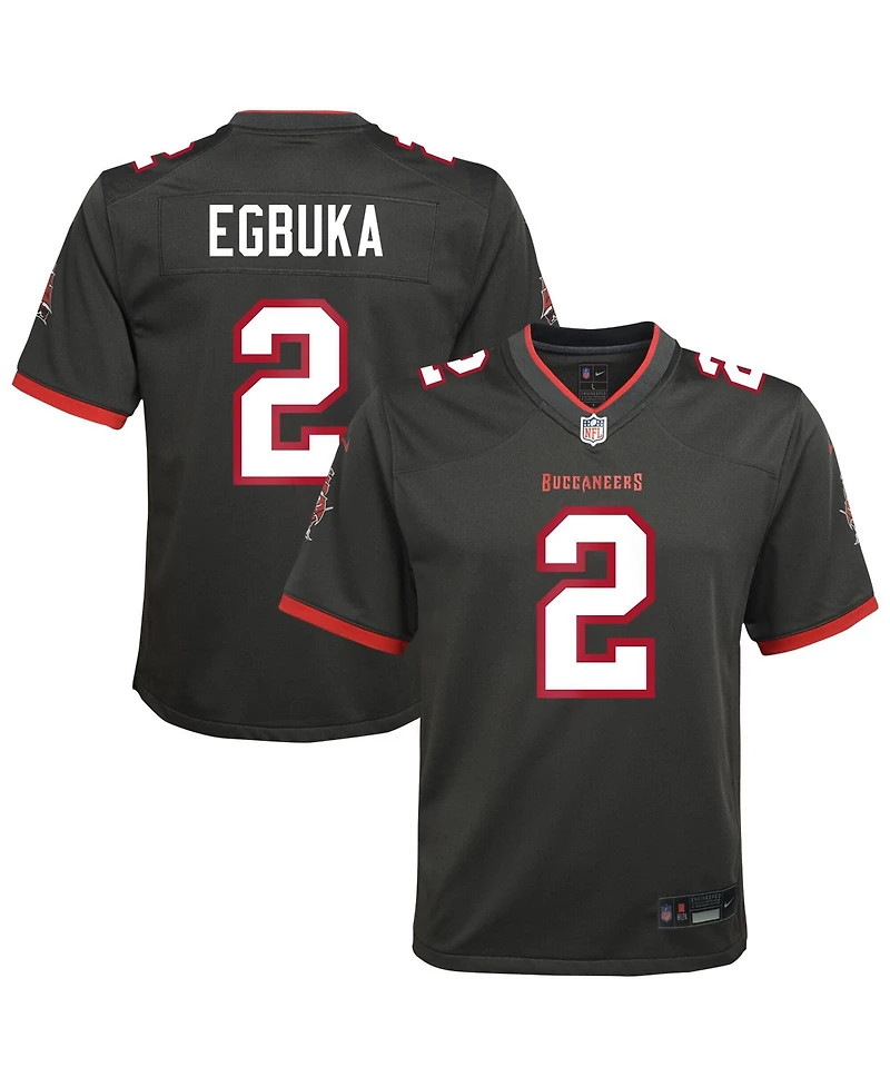 Nike Big Boys and Girls Emeka Egbuka Pewter Tampa Bay Buccaneers Alternate Game Jersey