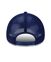 New Era Men's Royal Texas Rangers Side Script 9FORTY A-Frame Trucker Adjustable Hat