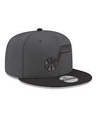 New Era Men's Gray, Black Utah Jazz Logo 2-Tone 9FIFTY Snapback Hat