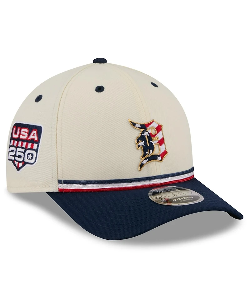 New Era Big Boys and Girls Cream, Navy Detroit Tigers Usa 250 9FORTY M-Crown Adjustable Hat