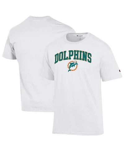 Champion Men's White Miami Dolphins Arch Over Logo T-Shirt