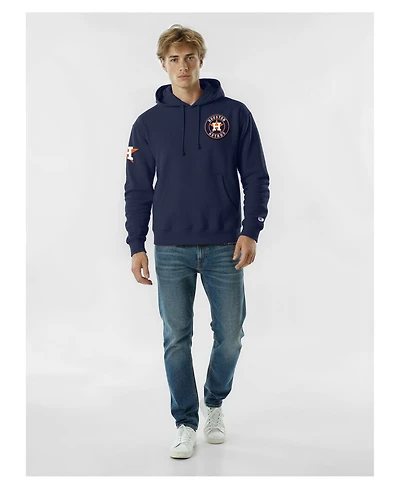 Champion Men's Navy Houston Astros Reverse Weave Chenille Hoodie