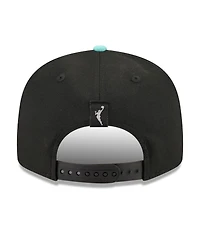 New Era Men's and Women's Black, Mint New York Liberty Wnba Tip-Off 2026 Metal Badge A-Frame 9FIFTY Snapback Hat