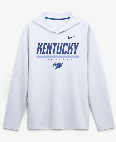 Nike Men's White Kentucky Wildcats 2026 Sideline Lightweight Dri-fit Long Sleeve Hooded Sweatshirt