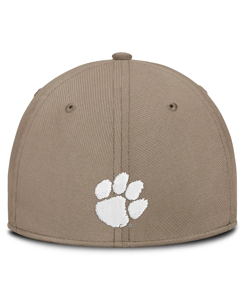 Nike Men's Khaki Clemson Tigers Rise On-Field SwooshFlex Dri-fit Flex Hat