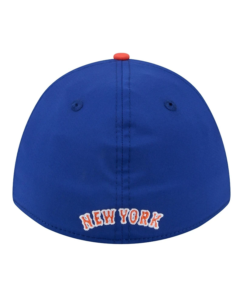 New Era Men's Royal, Orange York Mets Rope M-Crown A-Frame 39THIRTY Flex Hat