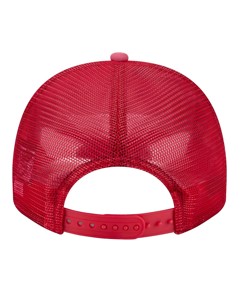 New Era Men's Red Philadelphia Phillies Worn A-Frame 9FIFTY Trucker Snapback Hat