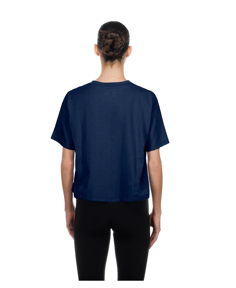New Era Women's Navy Philadelphia Phillies City Connect Glitter Gel Cropped T-Shirt