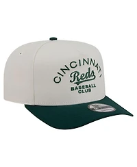 New Era Men's Cream, Dark Green Cincinnati Reds Chrome A-Frame 9FIFTY Snapback Hat