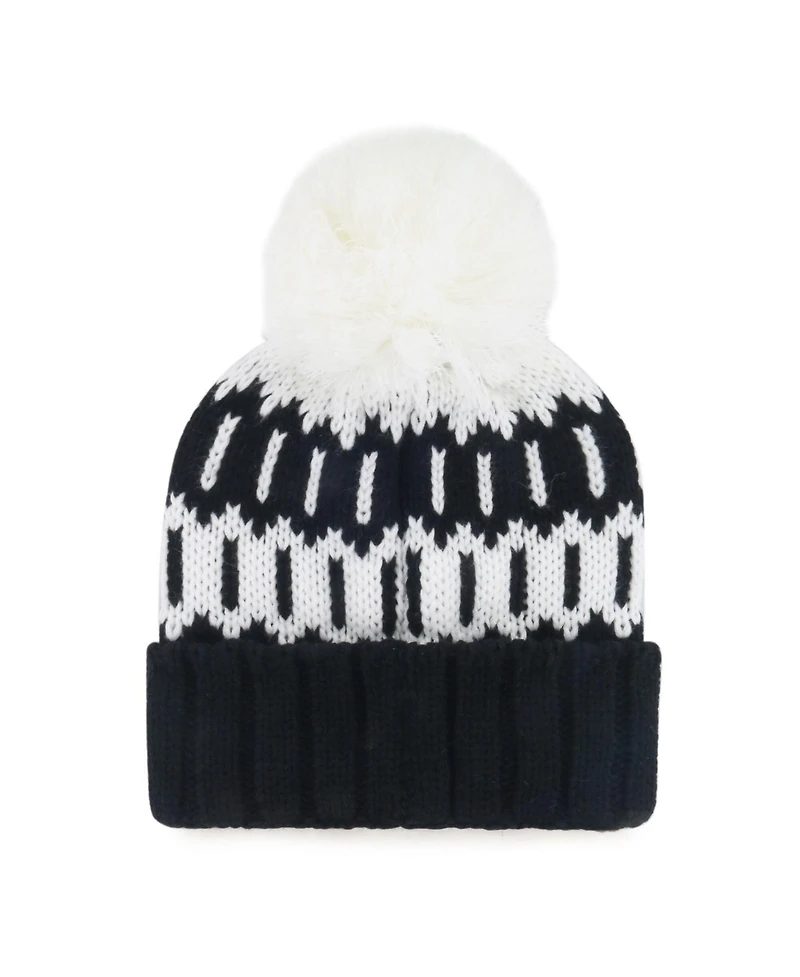 '47 Brand Women's Black Chicago White Sox Felicity Cuffed Knit Hat with Pom Hat